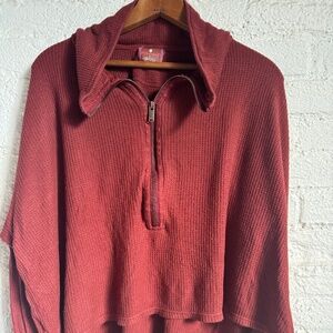 Free People Movement Cropped Thermal Pullover
